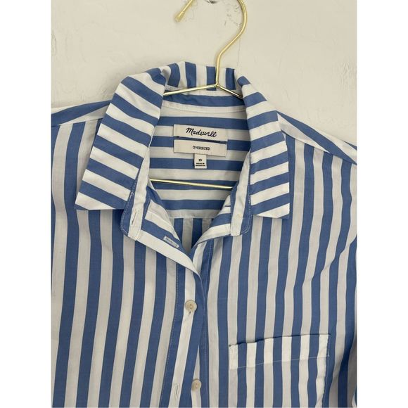 MADEWELL Oversized Fit Striped Shirt Size XS - Picture 5 of 5